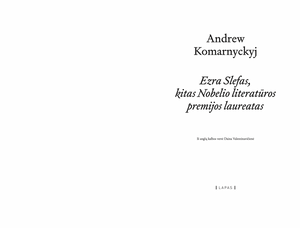 Ezra Slefas, kitas Nobelio literatūros premijos laureatas (el. knyga)
